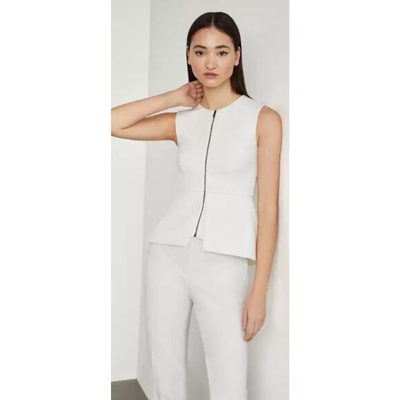 Abrielle Peplum Top - Ivory - Picture 1 of 1